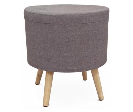 Taburet cu spatiu pentru depozitare material gri Samir 41x41x45 cm