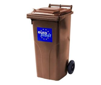 Κάδος με ρόδες, 120 L, 7.6 Kg, Καφέ