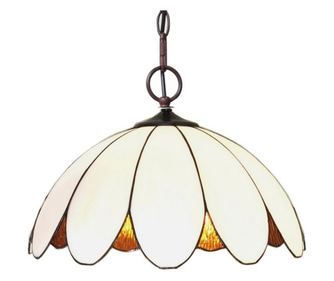 Brązowy żyrandol z żelaza i szkła Tiffany 46x138 cm