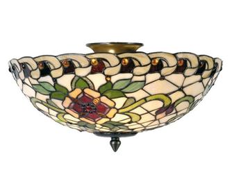 Tiffany kovové a skleněné stropní svítidlo 40x25 cm