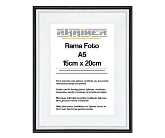 Rama foto Barcelona alb+negru A5