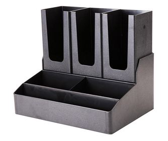 Raki organizator bar cu 6 compartimente, pahare si servetele 36x27xh31cm negru