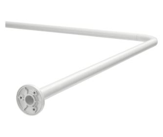 Bara din otel,din 2 bucati, pe colt pentru perdea dus, 90x90 cm, alb