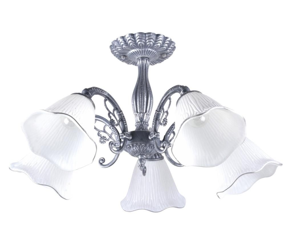 Lustra klausen lora 5, alb / argintiu, ly-3306, e27, 5x11 w 