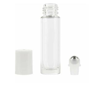 Sticluta cu roll on metalic si capac, transparenta, Createur, alb, 5ml
