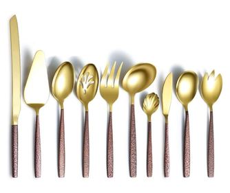 Set tacamuri, 10 piese, 18/0 inox, Berglander, ctabg10 auriu/maro