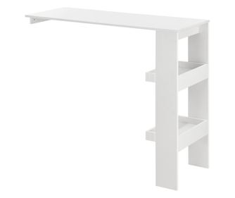 Stílusos bárasztal bromölla az egyik oldala a falhoz szerelhető 120 x 45 x 106 cm forgácslap, melamin bevonattal fehér [en.casa