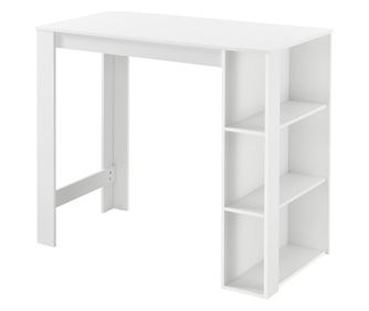 Elegáns bárasztal három italtartó polccal danderyd 120 x 60 x 105,5 cm melaminborítású rétegelt farostlemezből fehér [en.casa]