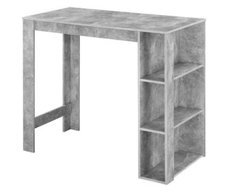 Elegáns bárasztal három italtartó polccal danderyd 120 x 60 x 105,5 cm melaminborítású rétegelt farostlemezből betonszürke [en.