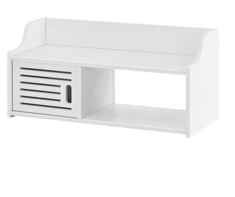 Fürdőszobai faliszekrény norberg 28 x 62 x 25 cm wpc 1 szekrényrekesz + 2 nyílt tárolófelület fehér [en.casa]