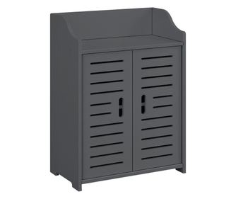 Fürdőszoba szekrény trosa 1 fali szekrény alsó szekrény 62 x 45 x 25 cm szekrényajtóval és 1 polccal wpc sötétszürke [en.casa]