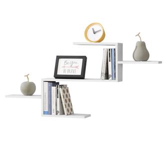 Fali polc flekkefjord 5 tárolófelülettel 6 kg-ig forgácslap, melaminborítással 104 x 14,5 x 49,5 cm fehér [en.casa]