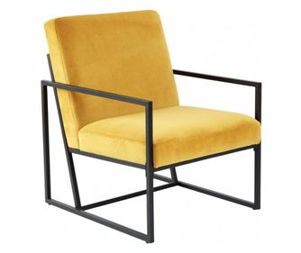 Fotoliu Agatha, metal, poliester, galben, 63x75xH84 cm