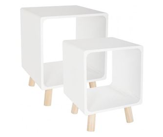 Set 2 noptiere Chevet, MDF Alb