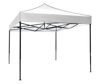 RAKI pavilion, cort gradina pliabil, 3x3m, cadru metalic si copertina alba