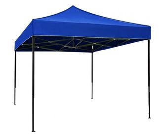 RAKI pavilion, cort gradina pliabil, 3x3m, cadru metalic si copertina albastra