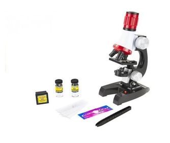 Set microscop stiintific de jucarie, cu accesorii pentru copii, 1200x, Leantoys, 1604