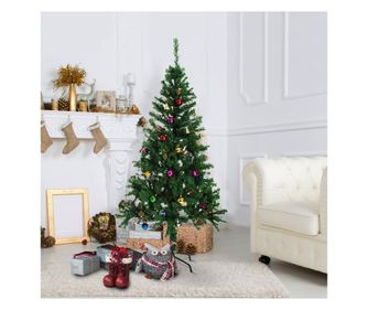 HomCom Brad de Craciun Artificial cu Decoratiuni 150cm Aosom.it