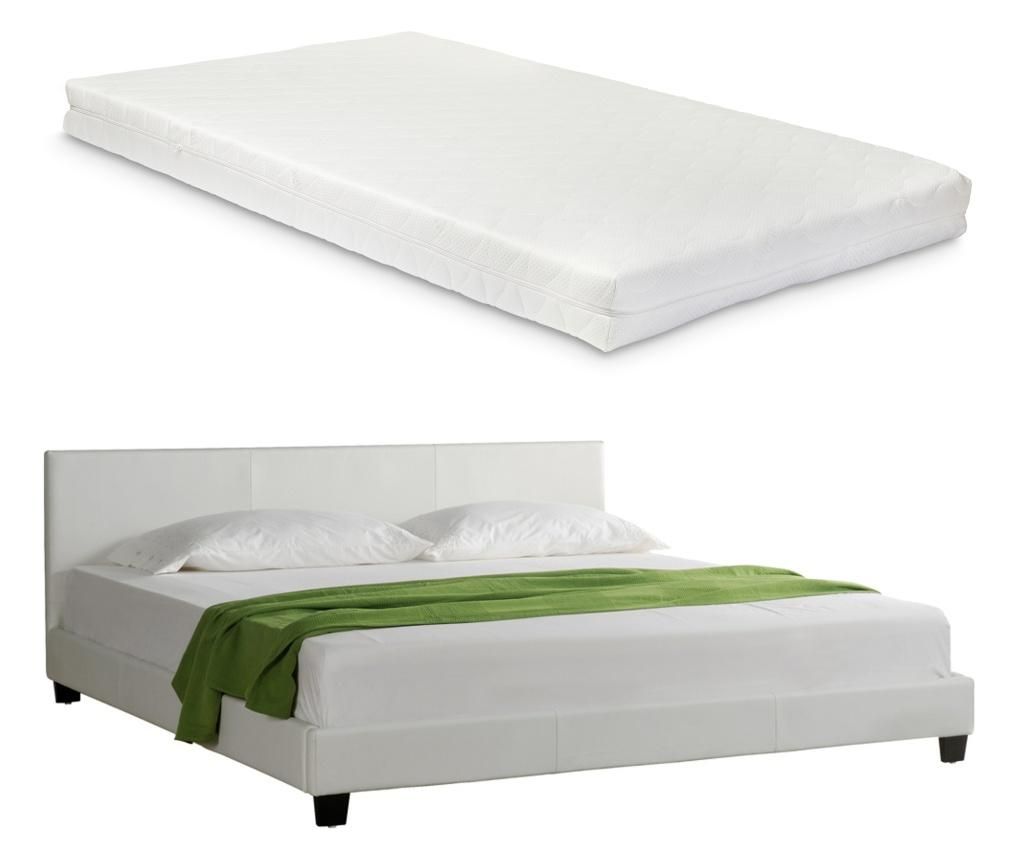  Franciágy barcelona matraccal 160 x 200 cm fehér corium
