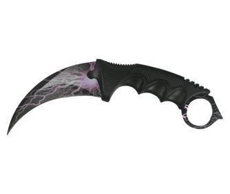 Karambit нож, ideallstore, лилаво осветление, злато, 18.5 см