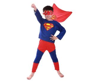 Superman jelmez, S méret, piros, 100-110 cm