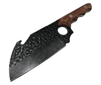 Cutit japonez lucrat manual, otel inoxidabil, 27 cm, negru