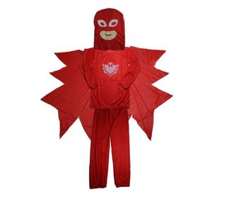 PJ gyerek jelmez, Owlette, L méret, piros, 120-130 cm