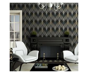 Tapet adawall lux anka 1620-4, superlavabil, model abstract dungi 3d, negru-bej, rola 1.06m x 15.6m = 16.5mp ANKA