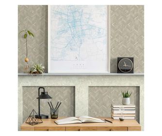 Tapet adawall lux beta 1107-2, superlavabil, model geometric tesatura, gri, rola 1.06m x 10.05m = 10.6mp BETA