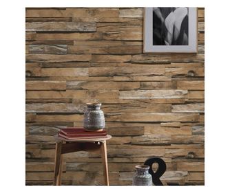 Tapet adawall lux anka 1612-2, superlavabil, model imitatie lemn 3d, maro, rola 1.06m x 15.6m = 16.5mp ANKA