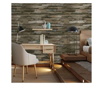 Tapet adawall lux anka 1612-3, superlavabil, model imitatie lemn 3d, gri-maro, rola 1.06m x 15.6m = 16.5mp ANKA