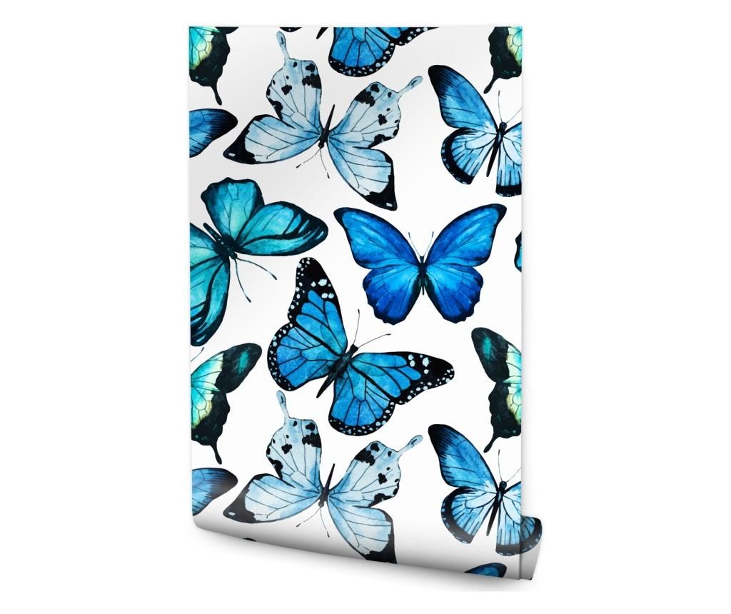  Tapéta Gyerekeknek Kék PILLANGÓK Akvarell 3D