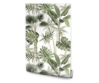 Tapeta Do Obývacího Pokoje Tropické LISTÍ Vintage Příroda