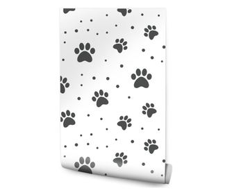 Tapet pentru Perete LABELE Câinelui Gri Buline Motive Decor