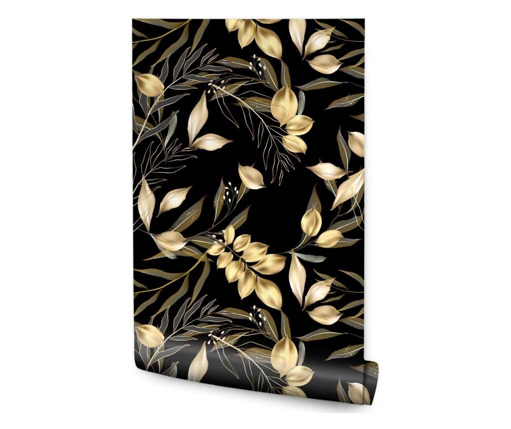 Decorative Wallpaper Delicate GOLDEN Leaves Plant Pattern