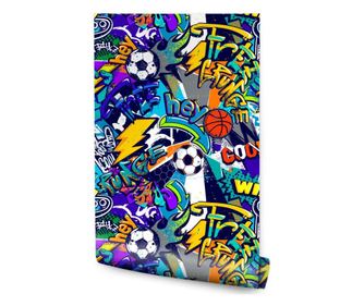 Tapet pentru adolescenți sport graffiti fotbal