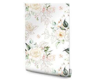 Tapet pentru Sufragerie Flori TRANDAFIRI Frunze Natură Decor