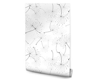 Tapeta Do ložnice černobílá semínka pampelišky