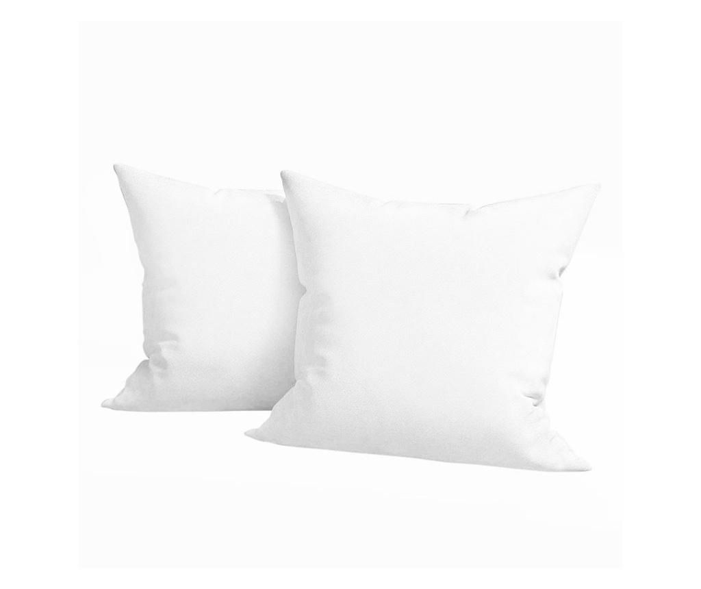 2 darabos bársony díszpárnahuzat cipzárral, Madison, 700 g/ml sűrűség, fehér Madison 50x70cm