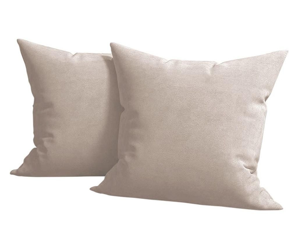 2 darabos bársony díszpárnahuzat cipzárral, Madison, 700 g/ml sűrűség, Sand Dollar Madison 45x45cm