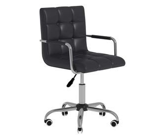 Scaun salon cu roti si inaltime reglabila intre 46- 61 cm, negru, Buz
