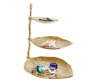 Etajera decorativa leaf gold