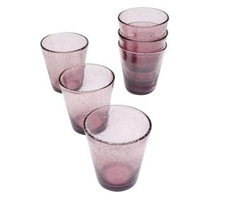 Pahare set bubble mauve (6 piese)