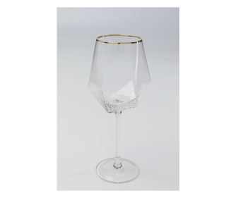 Pahar de vin diamond gold rim