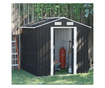 Outsunny magazia de gradina 2.6m², pentru scule din otel zincat cu usa culisanta dubla si 4 prize de aer 195.5x153x188cm Outsunn