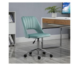 Vinsetto Scaun pentru Serviciu Ergonomic si Pivotant, Scaun Capitonat pentru Birou cu Inaltime Altezza Reglabila, Verde Petrol