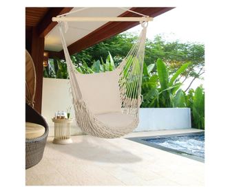 Outsunny хамак в стил Шаби Шик за вътрешна и външна употреба, бял