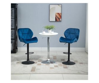Комплект от 2 бар стола Homcom, въртящи се, с регулируема височина, кадифена тапицерия и кръгла основа, 51.5x57.5x93-114.5cm HOM