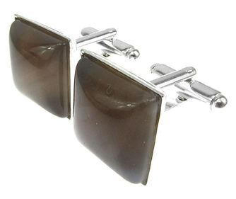 Butoni camasa patrati agat gri natural 16 MM
