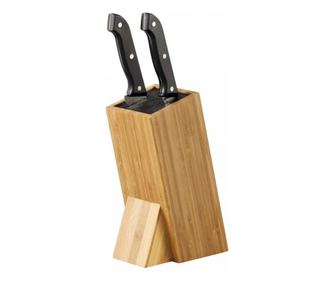 Suport cutite bambus, interior paie din plastic, 9,5 x 15 x 23,5 cm
